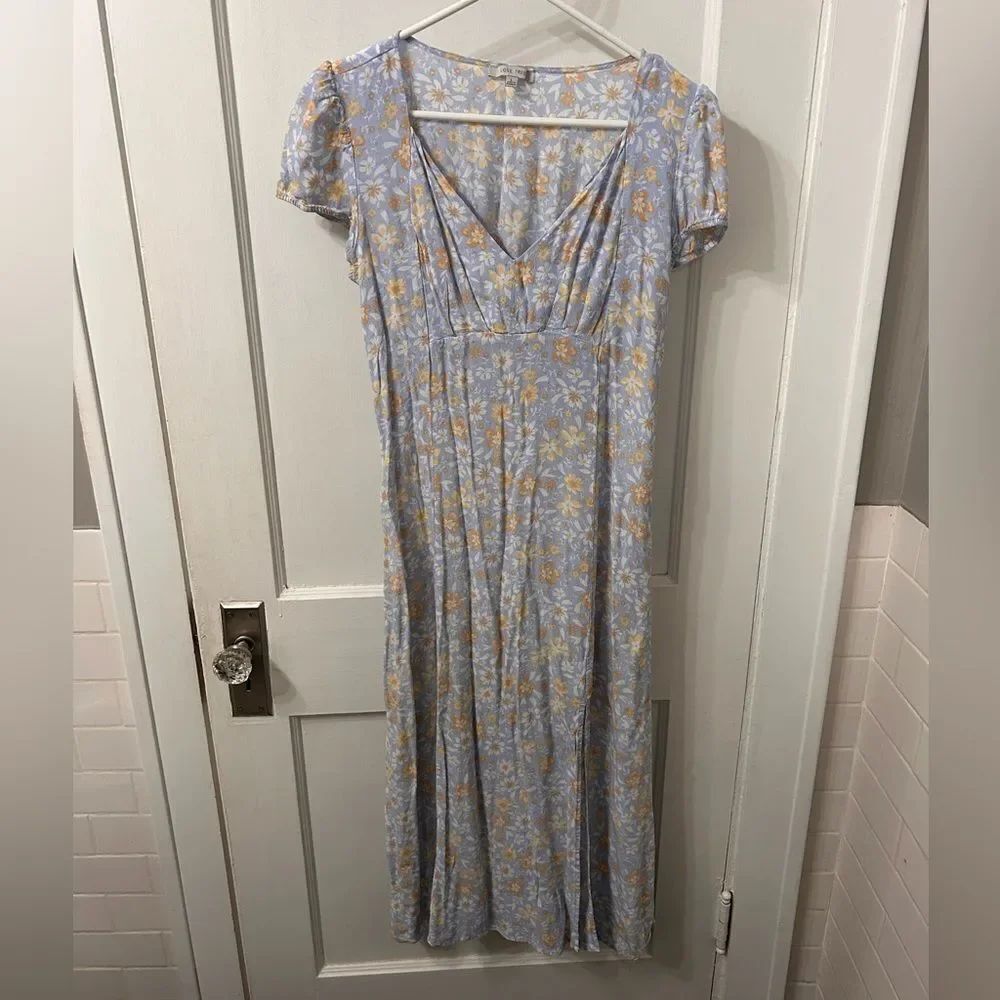 Love Tree Floral Maxi Dress in Blue and Yellow